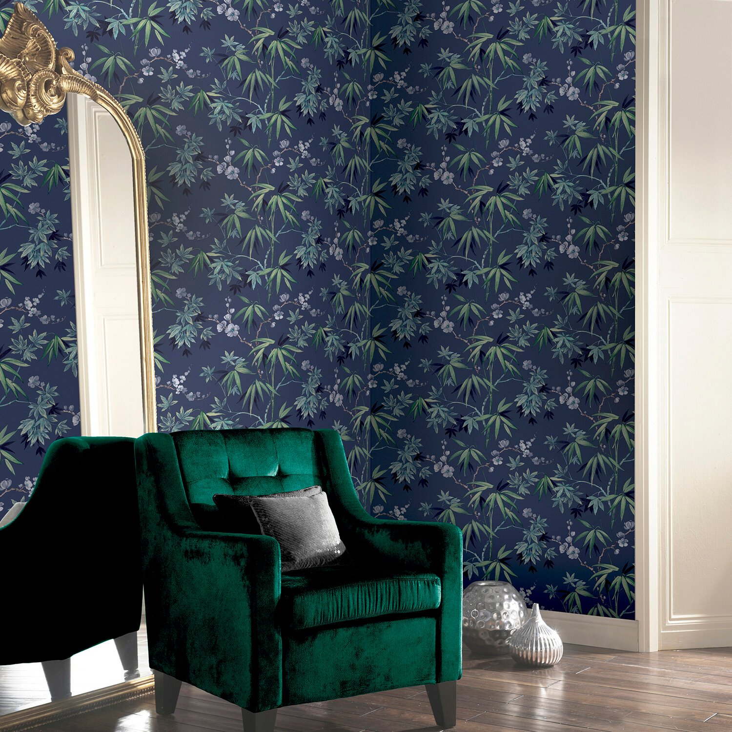 Jasmine Garden Wallpaper - Navy Image 6