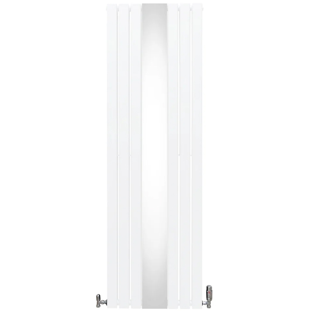 Monster Shop 8092BTU White Flat Panel Mirror Radiator with Valves 1800 x 565mm Image 1