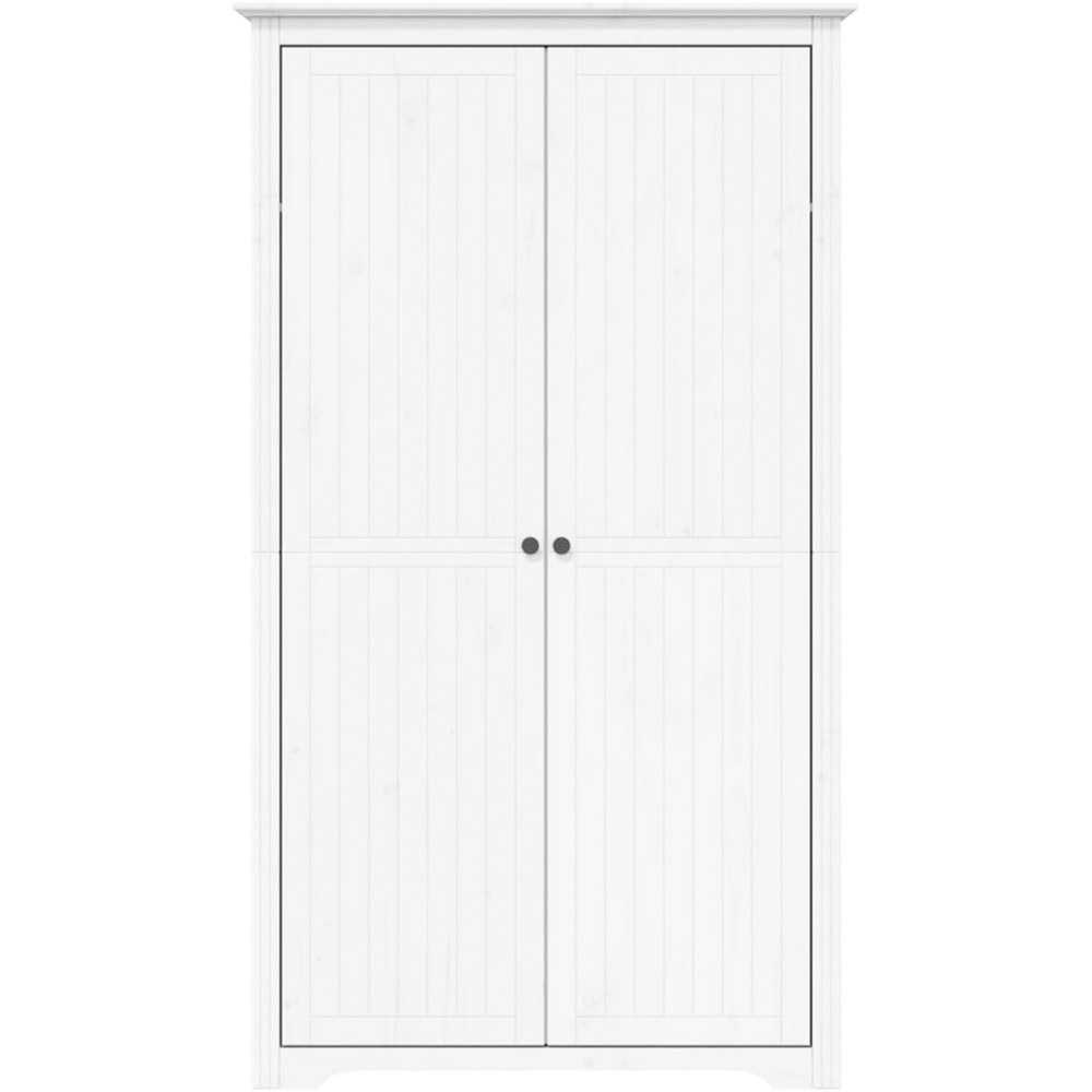 vidaXL Bodo 2 Door White Solid Wood Pine Wardrobe Image 3