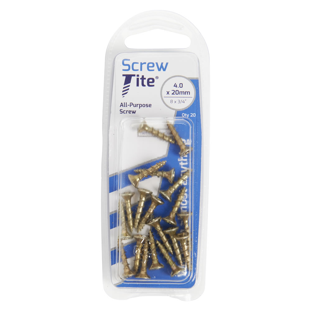 Screw Tite 4.0 x 20mm Screw Net Coat Yellow 20 Pack Image 2
