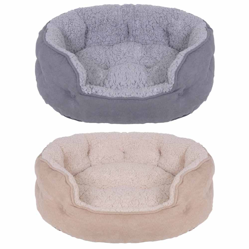 Single Rosewood Small Plush Pet Bed in Assorted styles Image 1