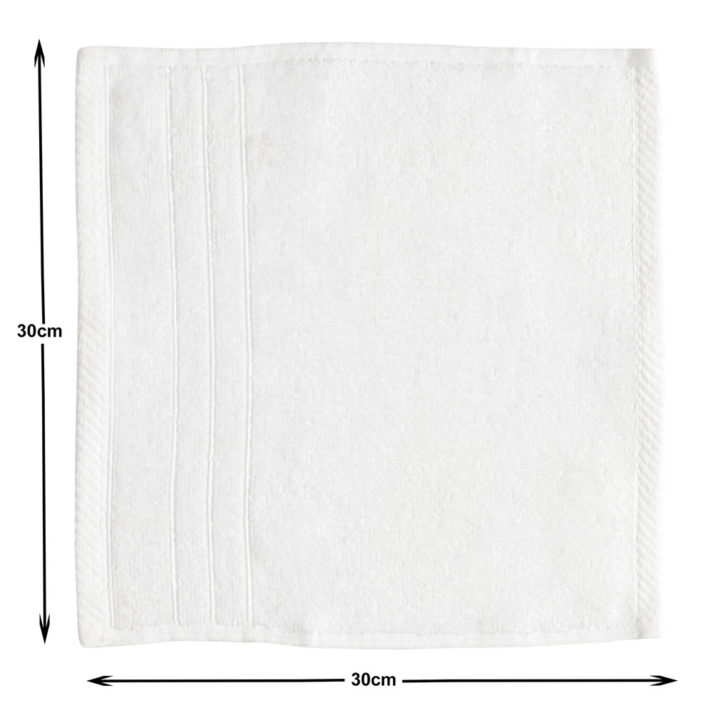Wiko White Face Cloths 2 pack Image 3