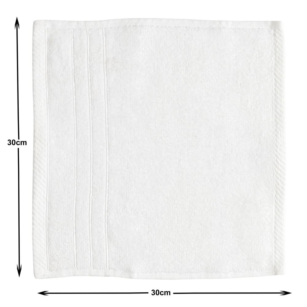 Wiko White Face Cloths 2 pack Wilko