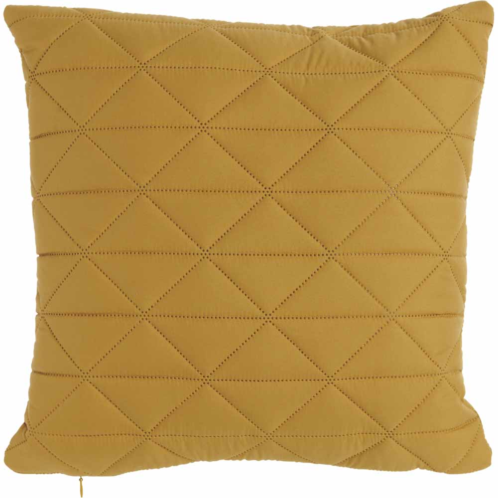 Wilko Yellow Ochre Pinsonic Cushion Image 1