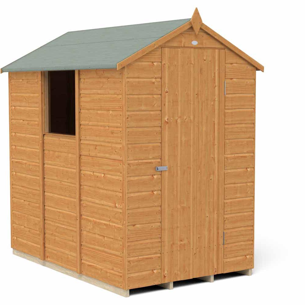 Forest Garden 6 x 4ft Shiplap Dip Treated Apex Shed Image 1