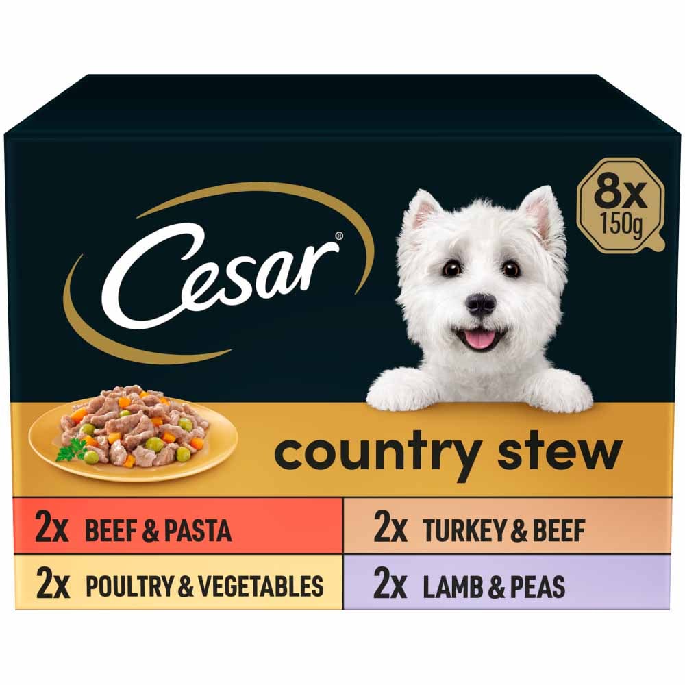 Cesar Special Selection Country Stew Adult Wet Dog Food Trays 150g Case of 3 x 8 Pack Image 2