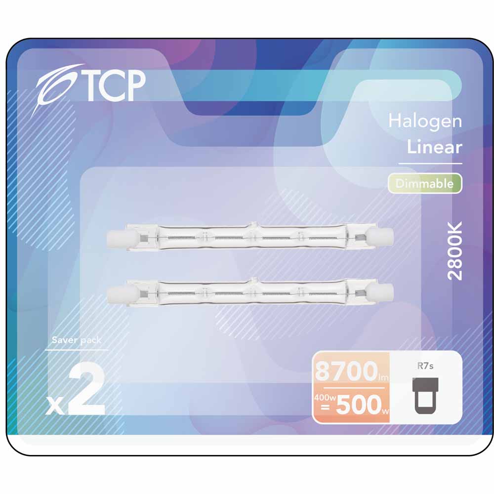 TCP Halogen Linear R7S Light Bulb 500WEQ 118mm 2pk Image