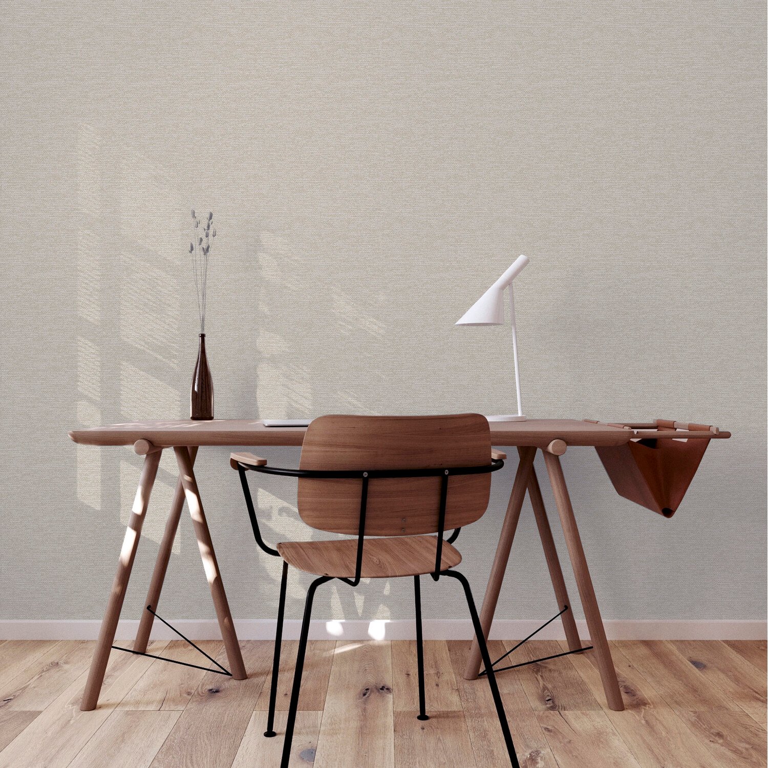 Calico Plain Textured Wallpaper - Neutral Image 3
