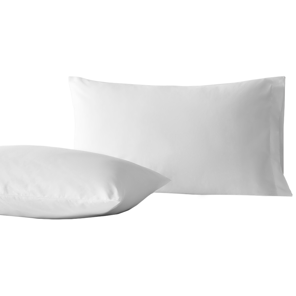 Sweet Dreams Percale White Housewife Pillowcase 2 Pack Image 1