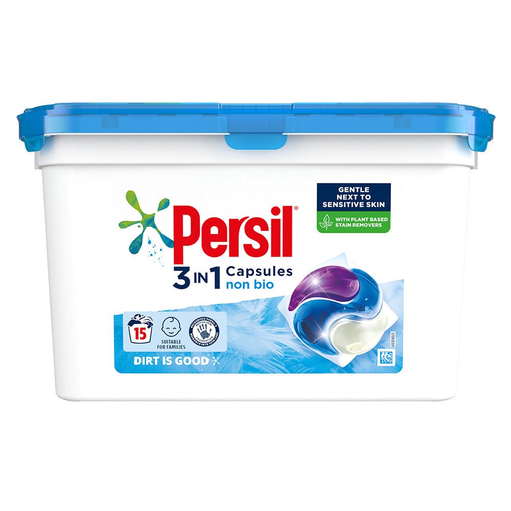 Persil Non Bio 3 in 1 Laundry Washing Capsules 15 Washes Case of 3 Image 2