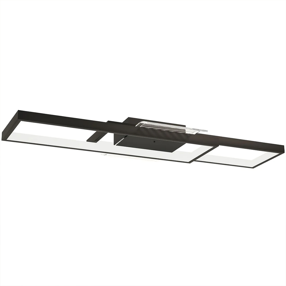 Portland Black Geometric Dimmable LED Ceiling Light with Remote Control Image 1