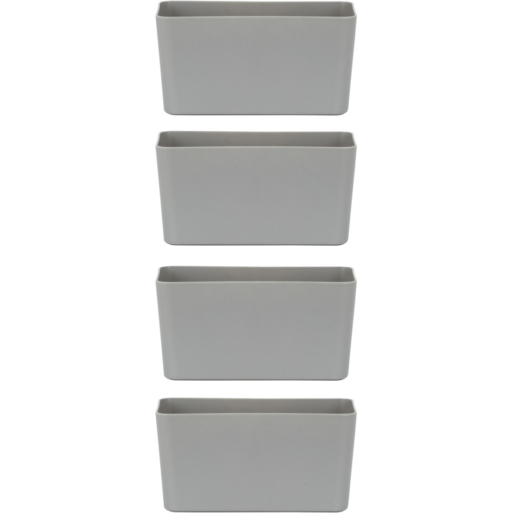 Wham Warm Grey Rectangular Textured Studio Basket 6.01 Set of 4 Image 1
