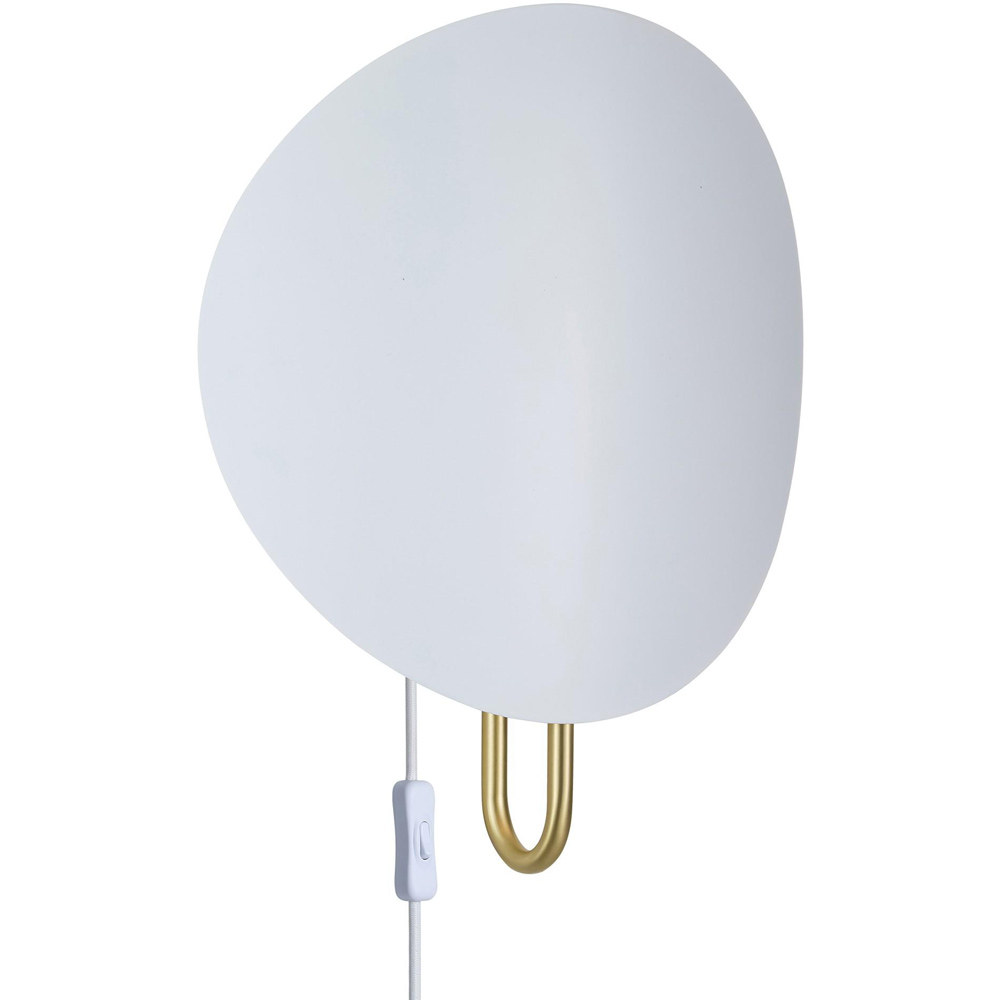 Nordlux Spargo White and Brass Curved Shade Wall Light Image 1