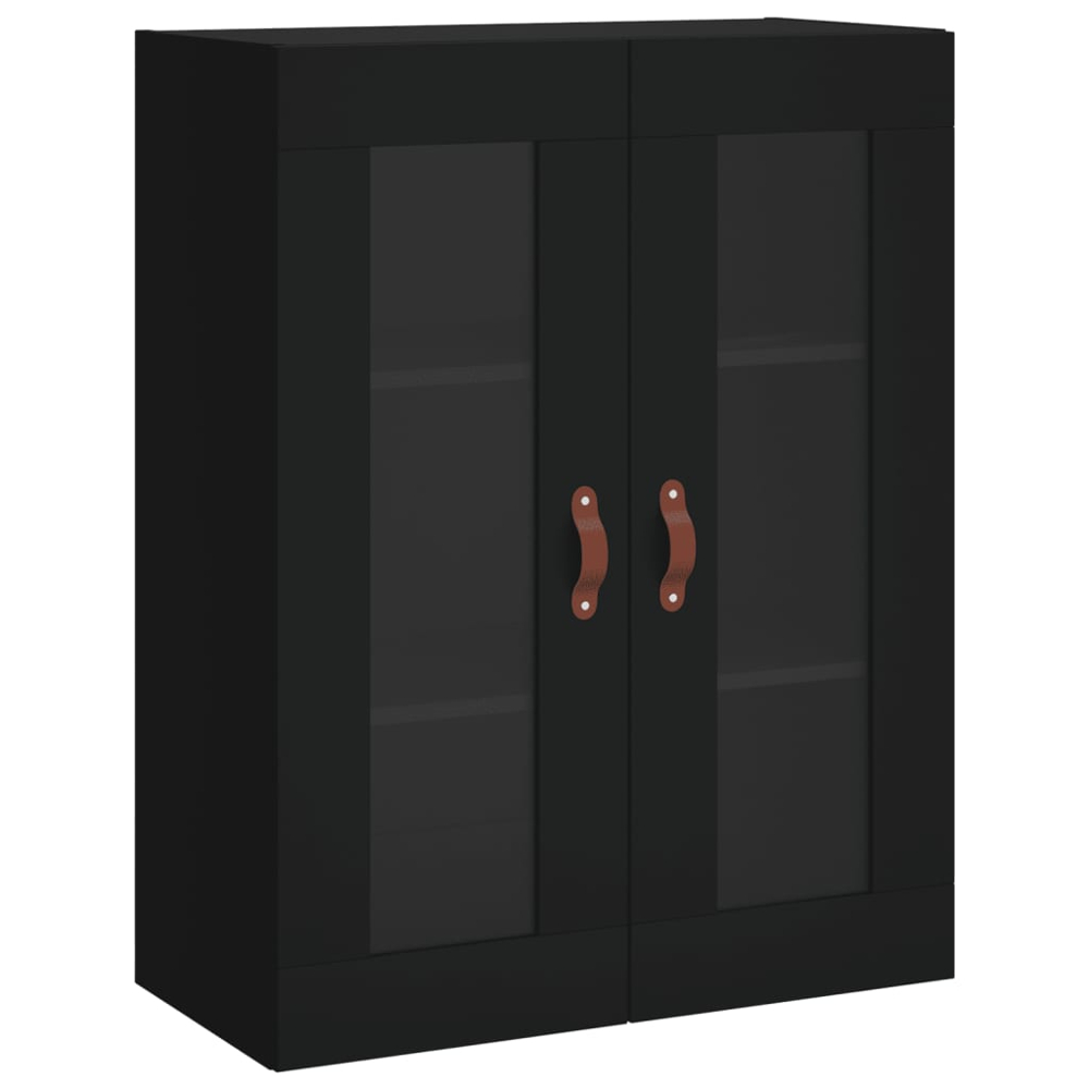 vidaXL 3 Glass Door 3 Drawer Black Highboard Image 5