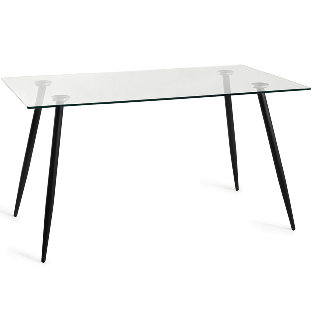 Bentley Designs Martini 6 Seater Clear Tempered Glass Dining Table Image 2