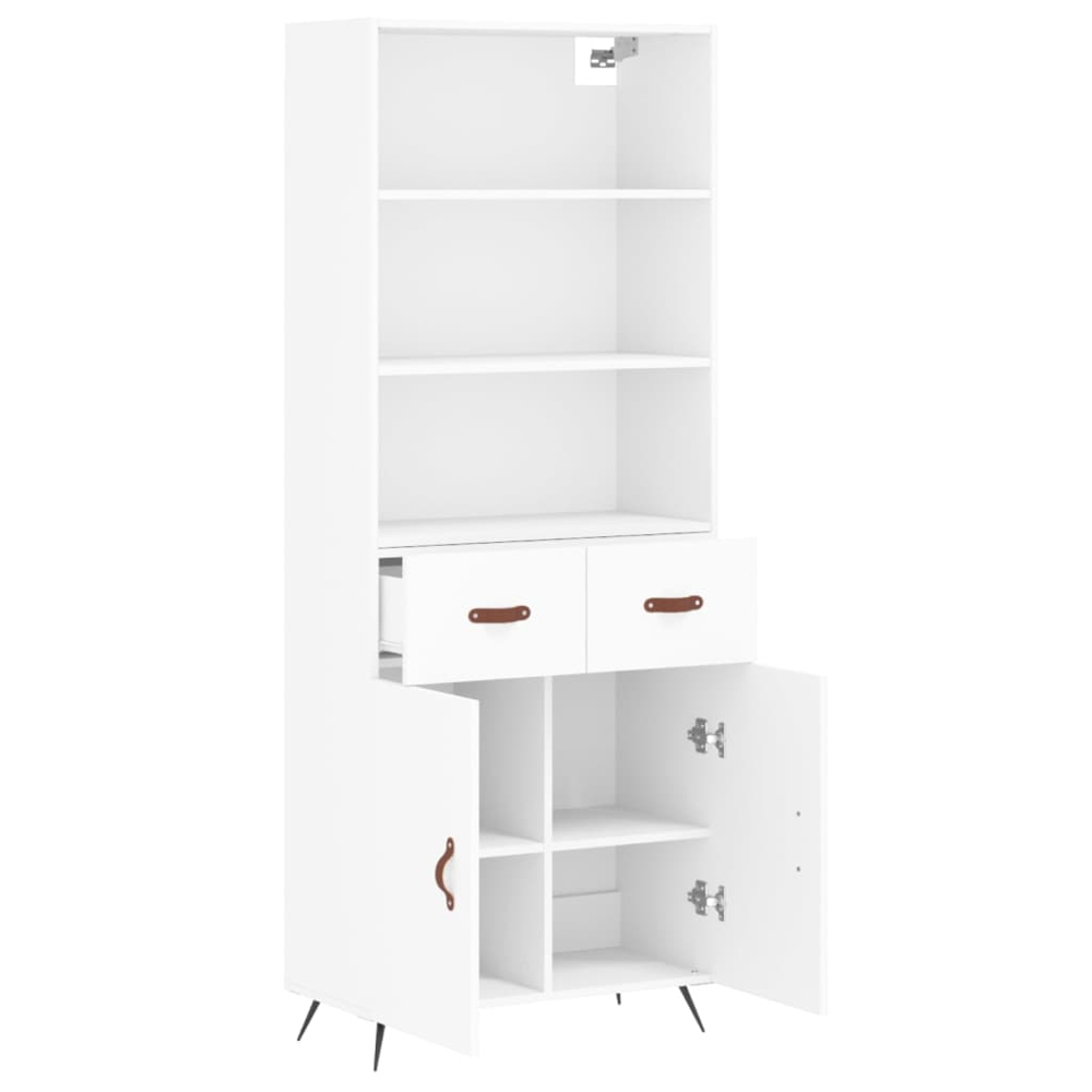 vidaXL 2 Door 2 Drawer 3 Shelf White Highboard Image 4