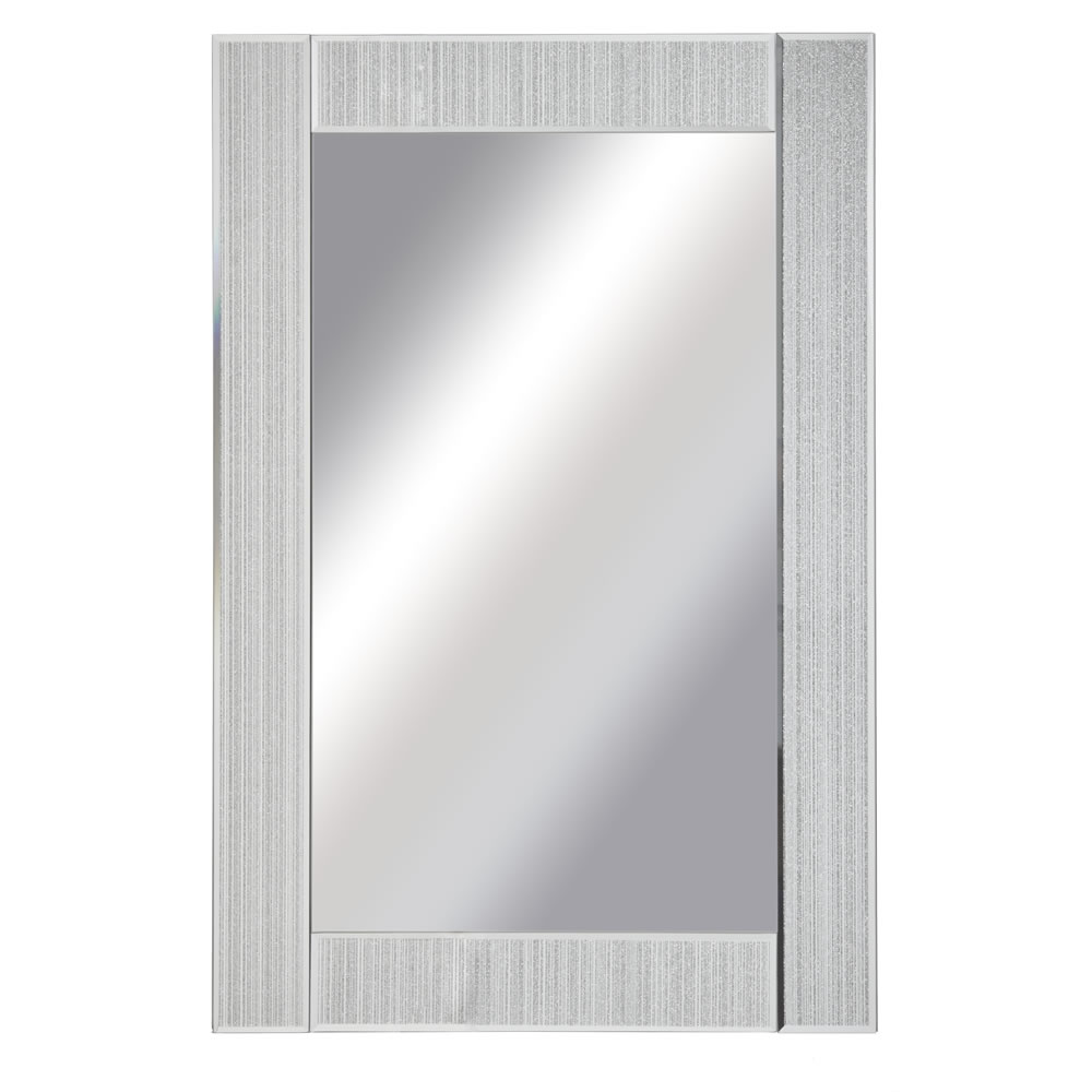 Wilko 60 x 90cm Glitter Frame Wall Mirror Image 1