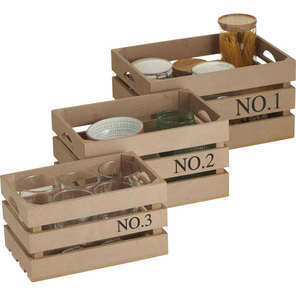Wilko MDF Crates 3 Pack Wilko