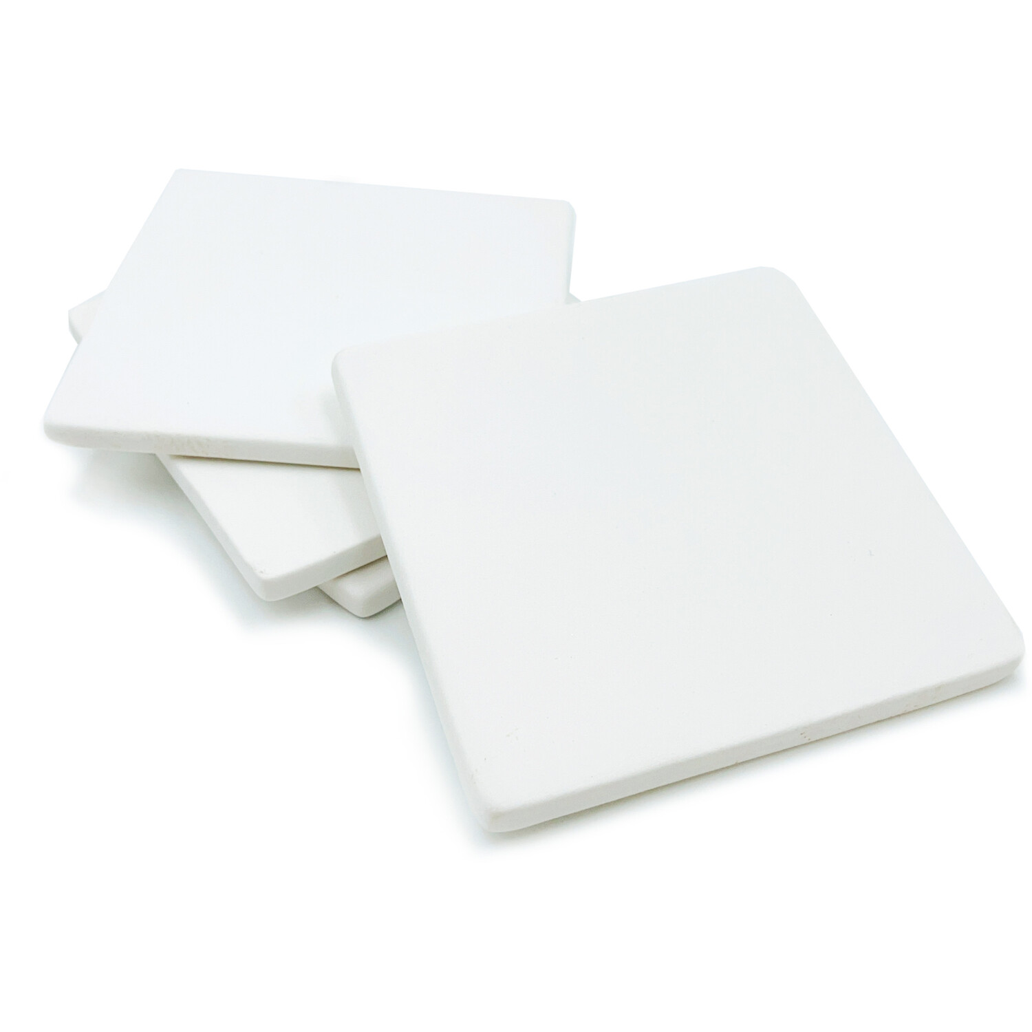 Unglazed Ceramic Coasters - White Image 2
