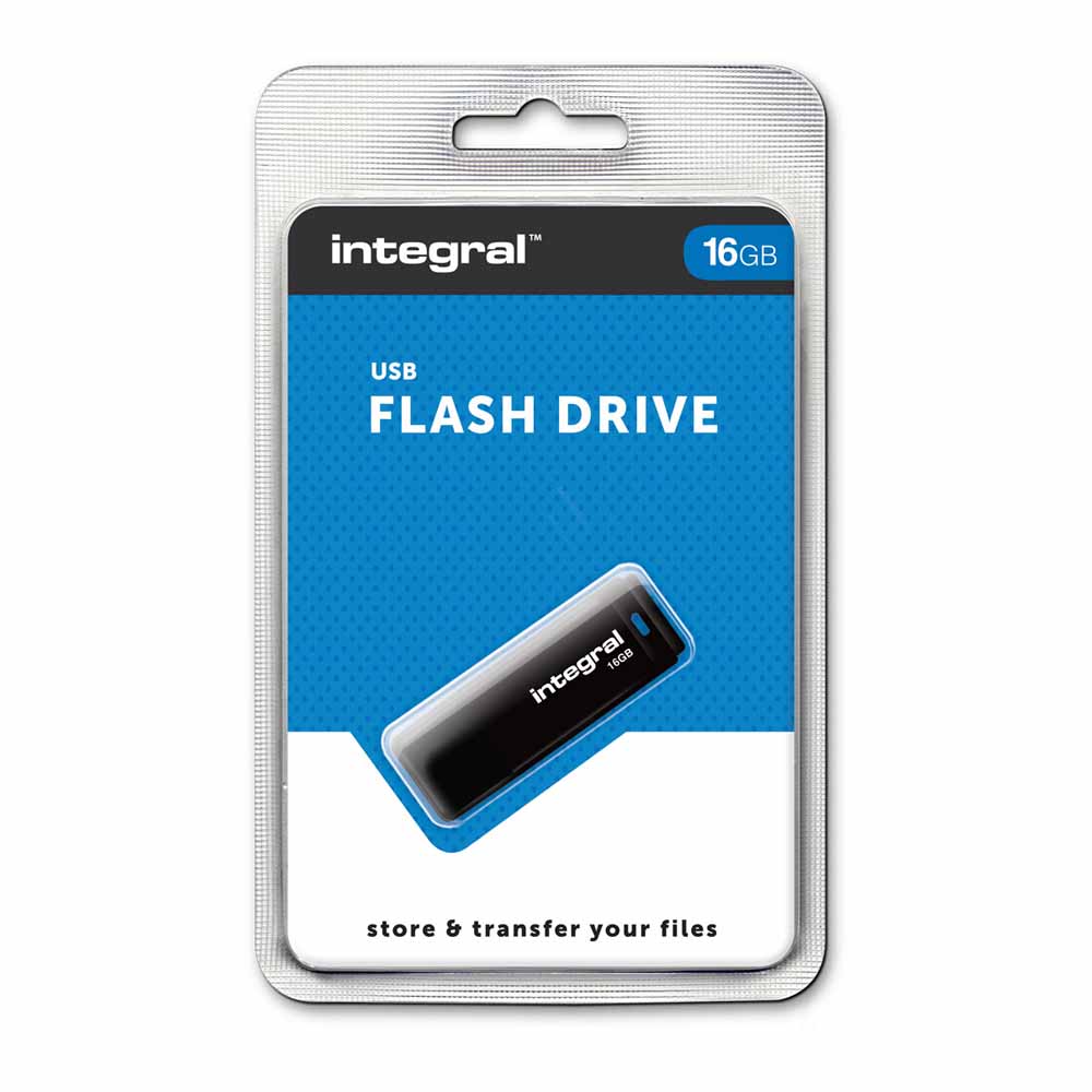 Integral 16GB Black USB 2.0 Flash Drive Image 1