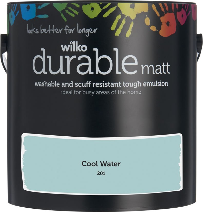 Wilko Durable Cool Water Matt Emulsion Paint 2.5L Image 1