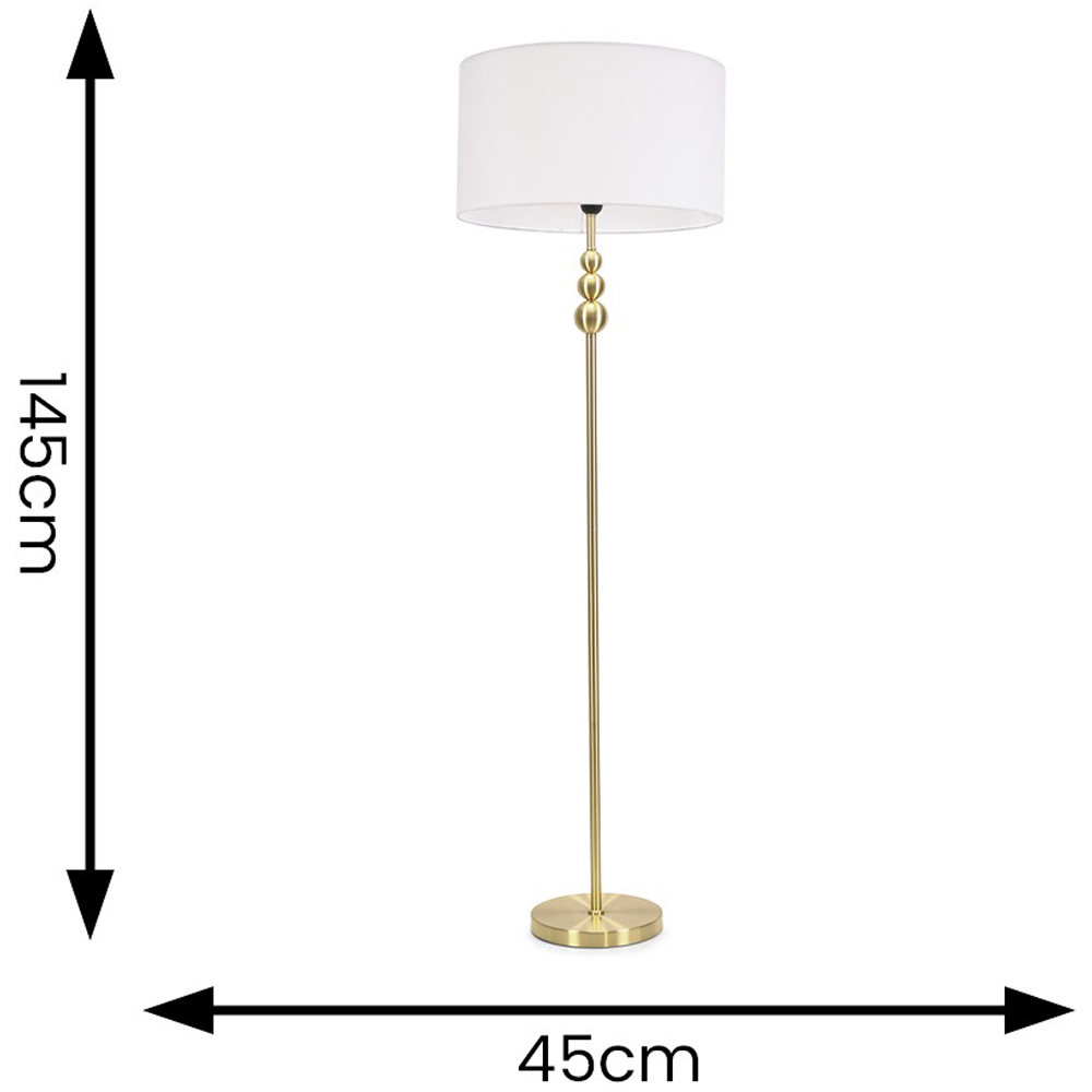 ValueLights Marissa White Shade Gold Ball LED Floor Lamp Image 7