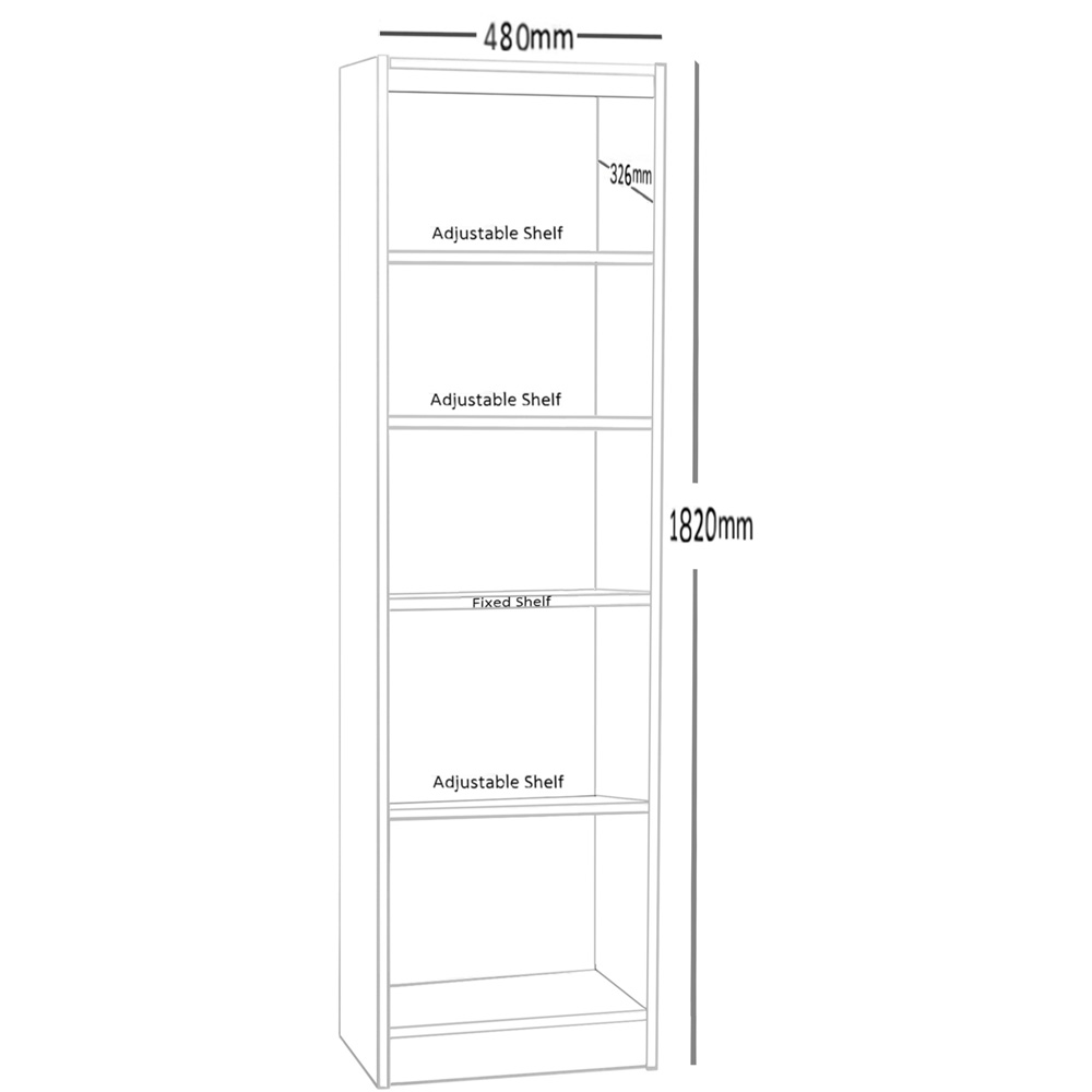 R White Cabinets 5 Shelf Grey Tall Bookcase Image 5