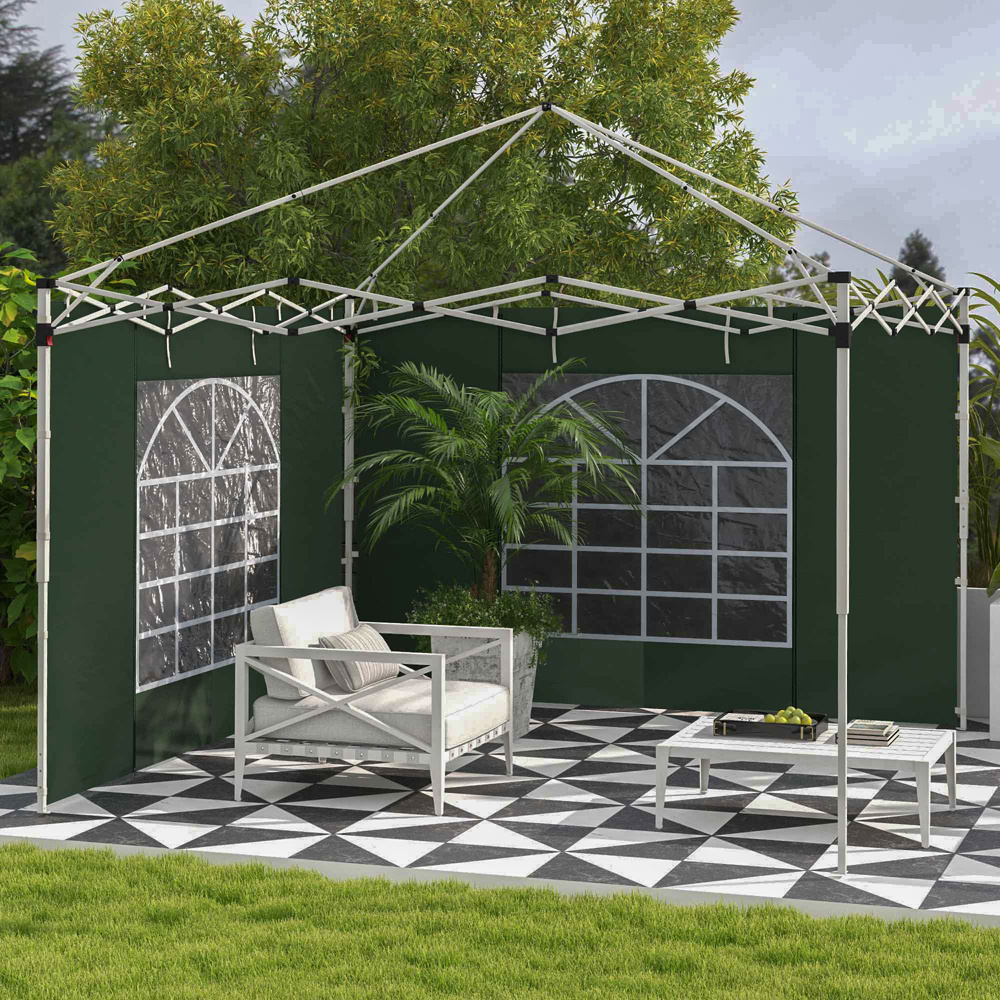 Outsunny Green Replacement Gazebo Side Panel 2 Pack Image 1