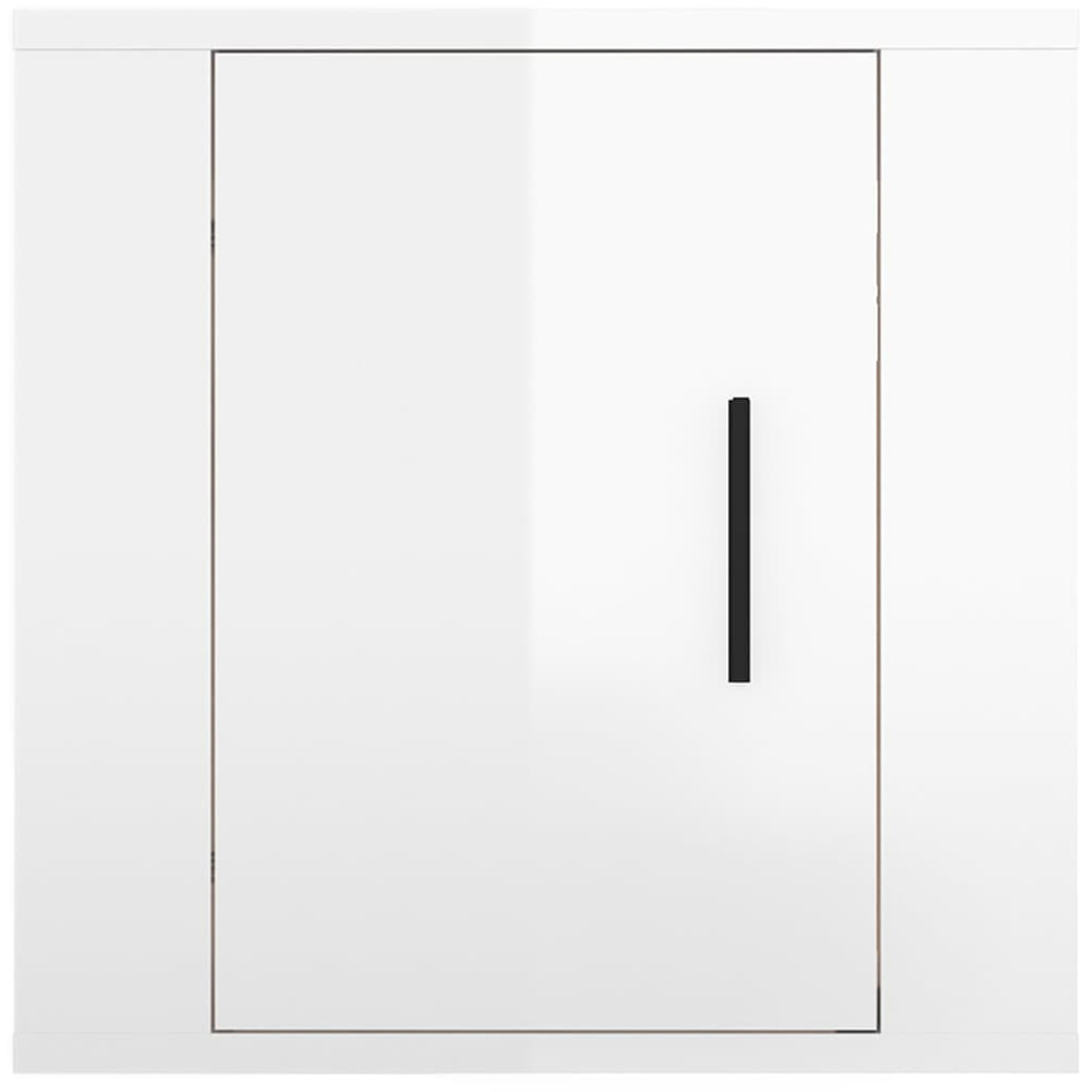 vidaXL Single Door High Gloss White Wall Mounted TV Cabinet Image 5