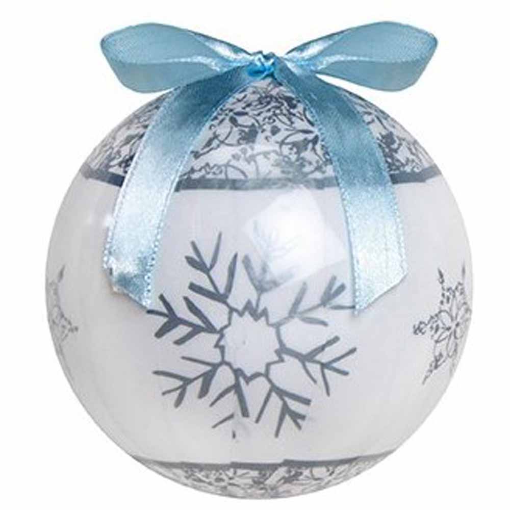 Premier Silver Snowflake Christmas Baubles 2 Pack Image 3