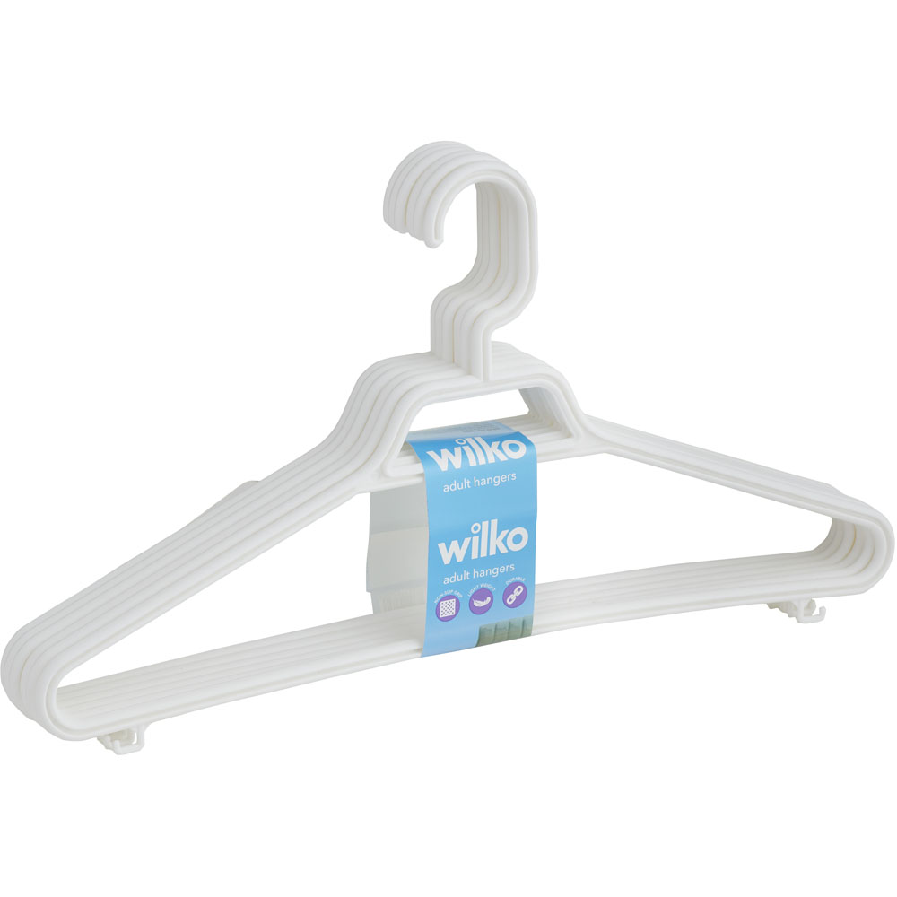 Wilko White Colour Play Hanger 6 Pack   Image 1