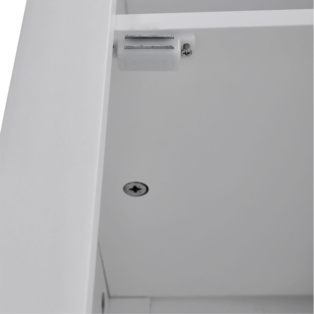 H&O Direct Slim White Tall Mirror Door Cabinet Image 4