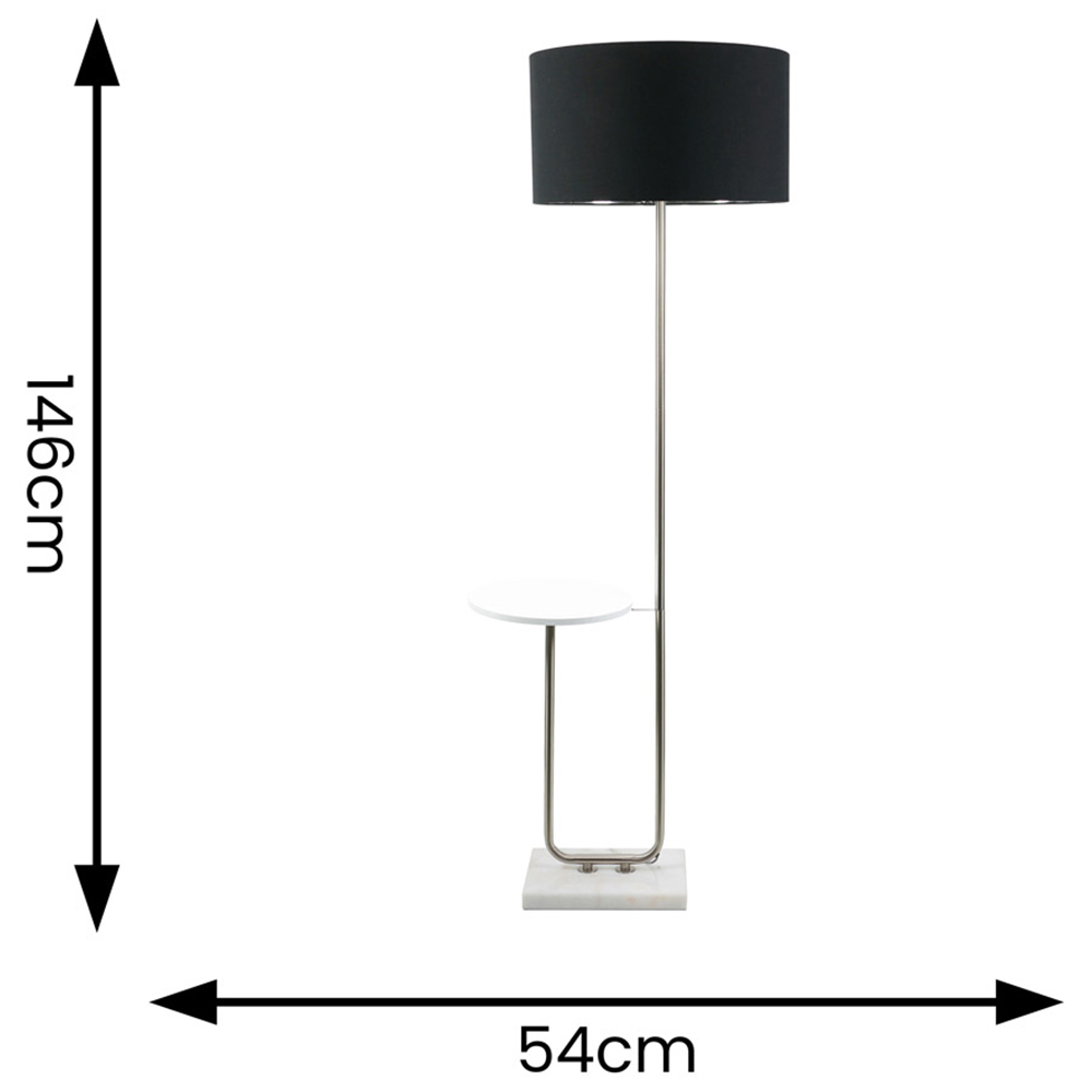ValueLights Tavel Chrome LED Floor Lamp Table with Black and Chrome Lamp Shade Image 4
