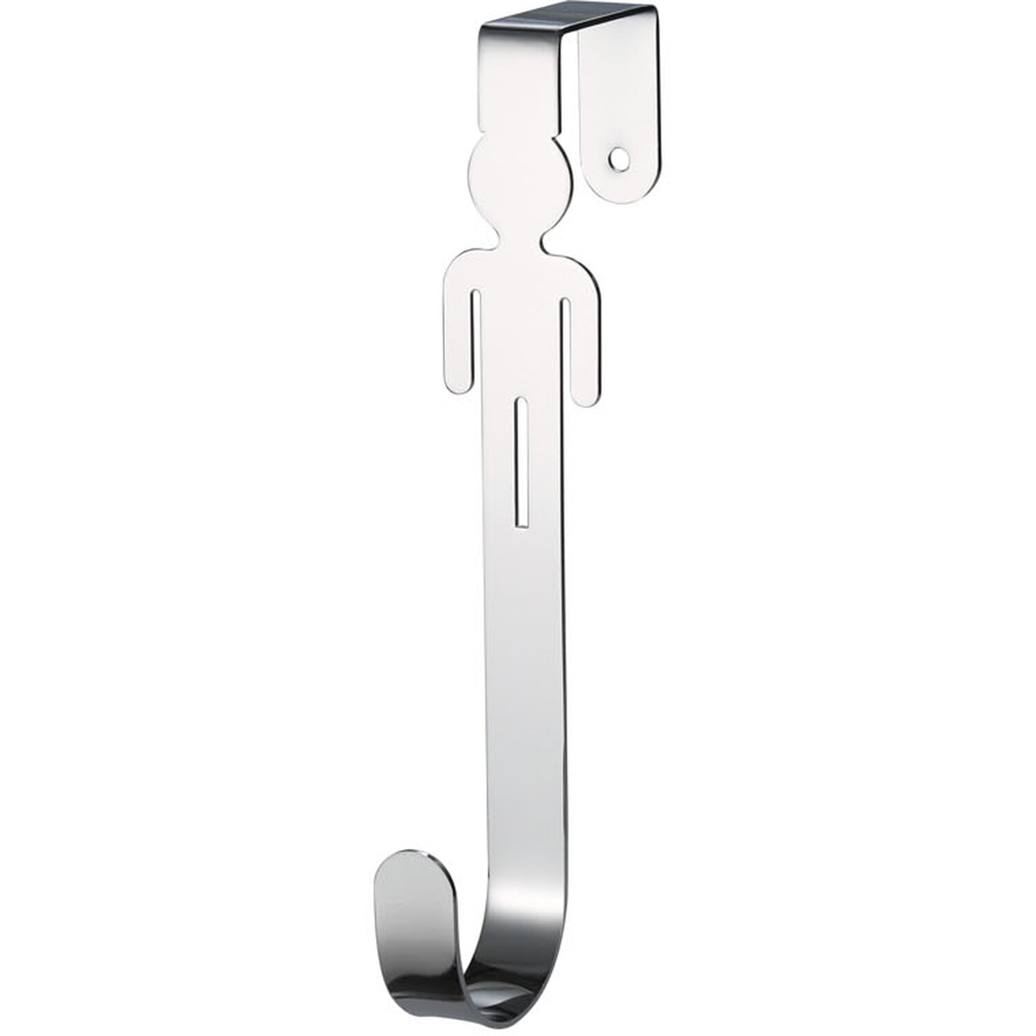 Silhouette Over Door Towel Hook - Chrome / Male Image