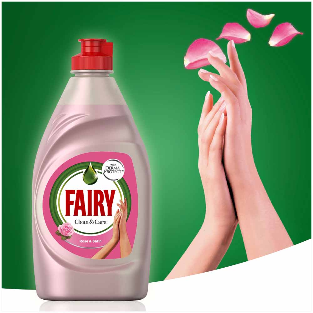 Fairy Clean and Care Rose and Satin Washing Up Liquid 820ml Image 3