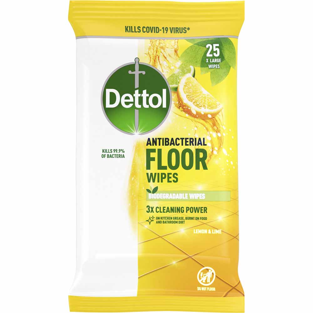 Dettol Citrus Extra Large Floor Wipes 25 Pack Image 1