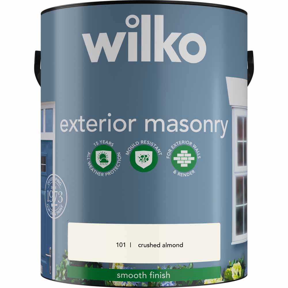 Wilko Crushed Almond Smooth Masonry Paint 5L Image 2