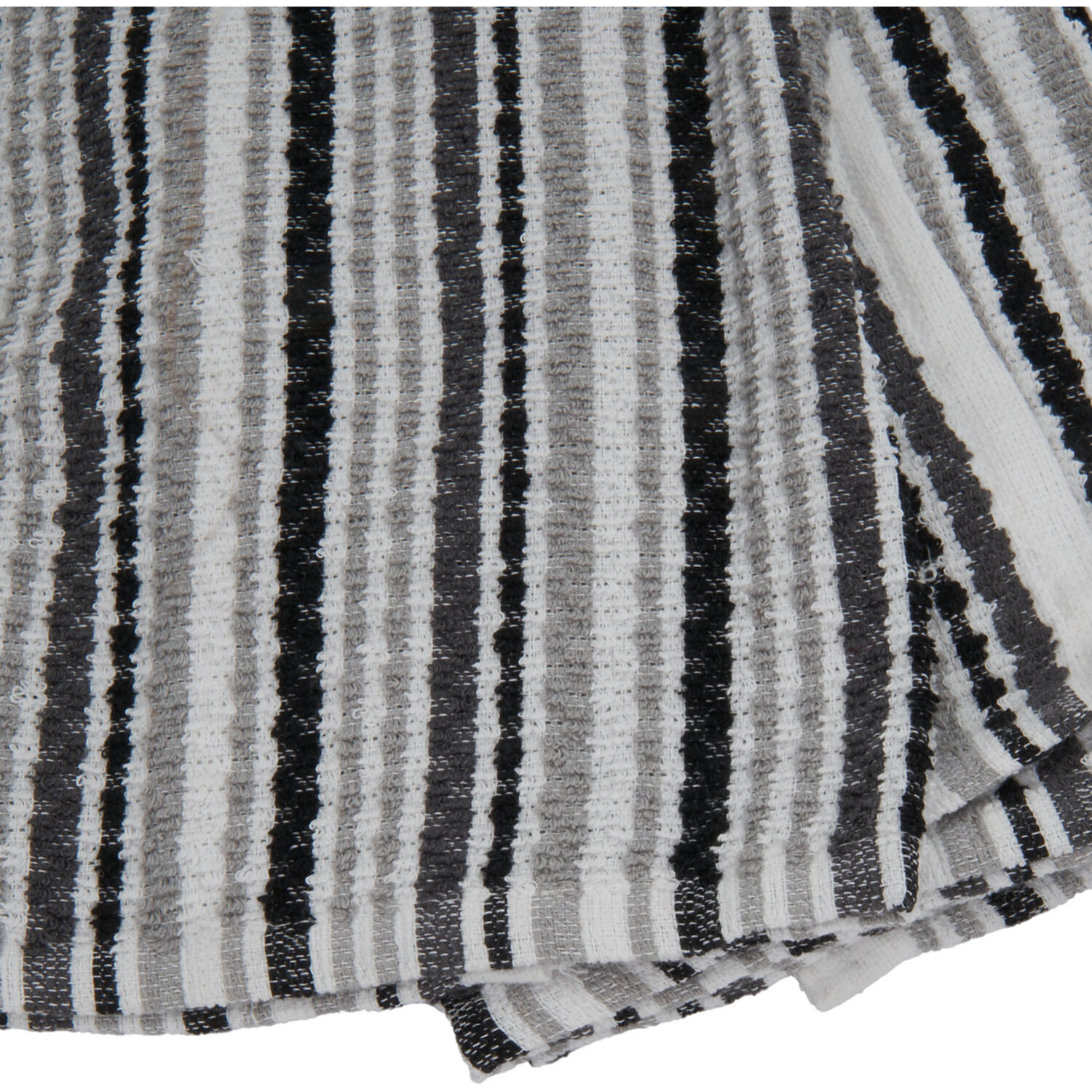 Essentials Polycotton Grey Striped Textured Terry Towel 2 Pack Image 2