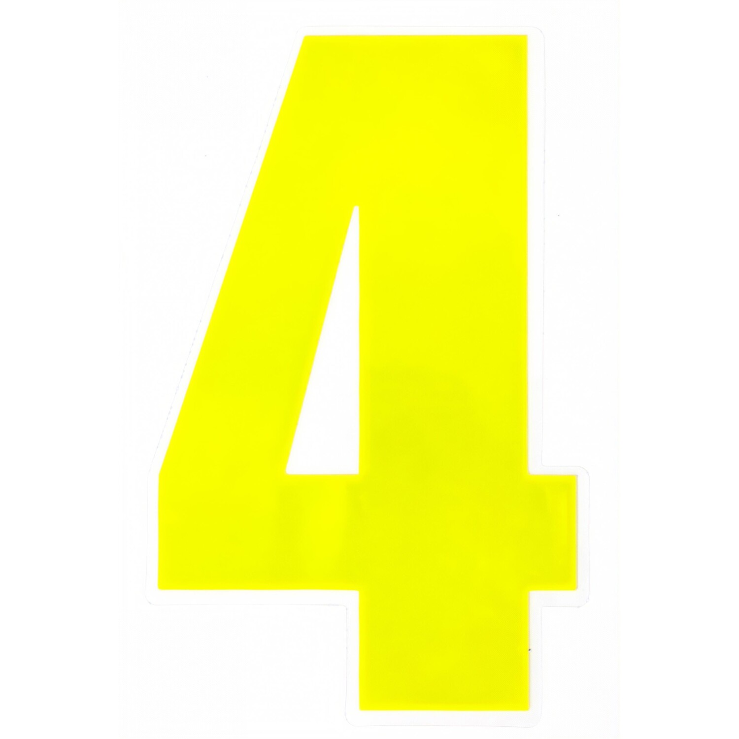 High Visibility Reflective Wheelie Bin Number Yellow 4 Image 2