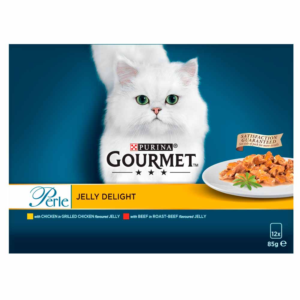 Gourmet Perle Cat Food Jelly Delights Chicken 12 x 85g Image 1