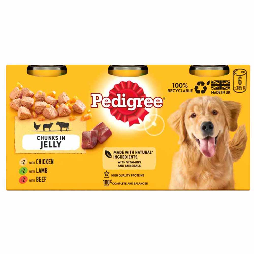 Pedigree Mixed Selection in Jelly Tinned Adult Dog  Food 6 x 385g Image 2