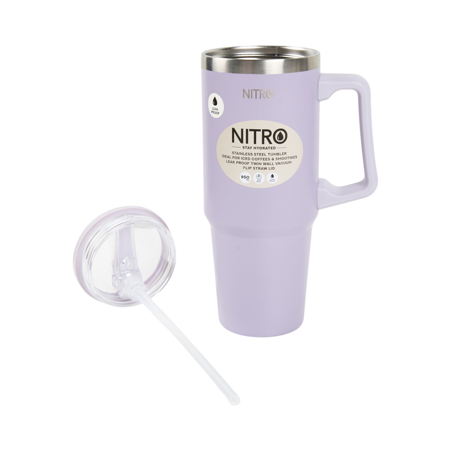 Nitro Stainless Steel Flip Straw Vacuum Tumbler Image 4