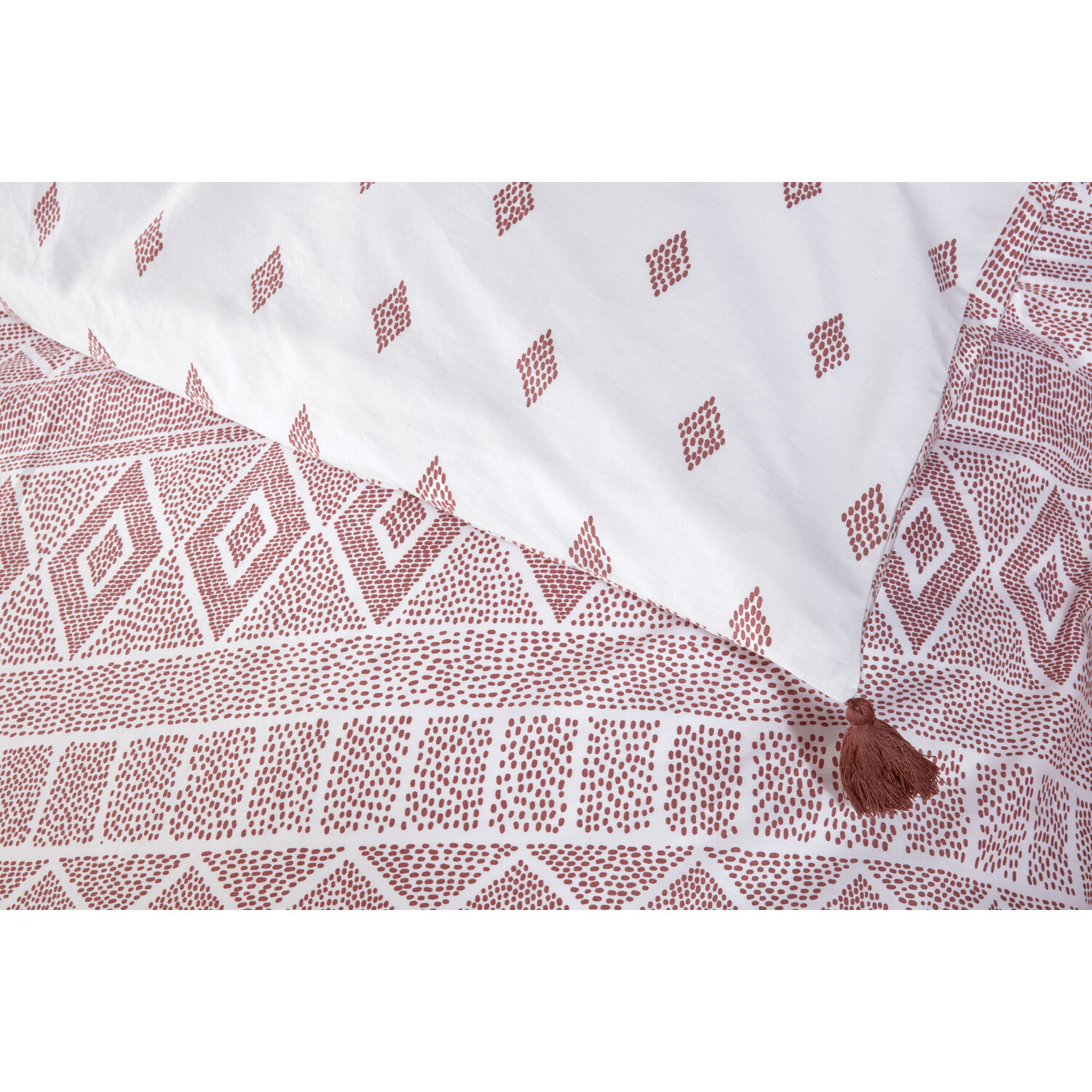 Talia Duvet Cover and Pillowcase Set - Rust / Single Image 3