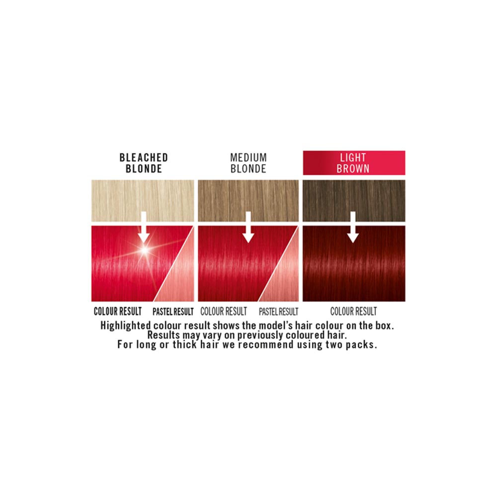 Schwarzkopf Live Ultra Brights Or Pastel Pillar Box Red 092 Semi Permanent Hair Dye Wilko 