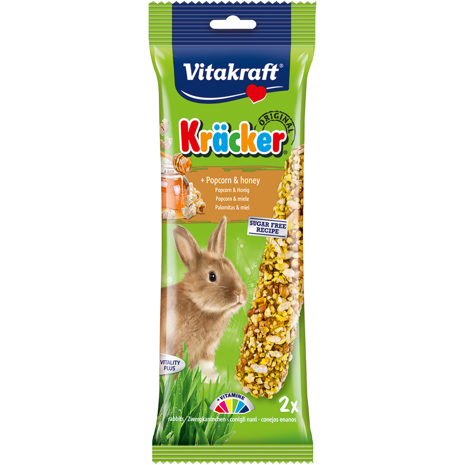 Vitakraft Kracker Small Animal Popcorn and Honey Stick Treat 2 Pack Image