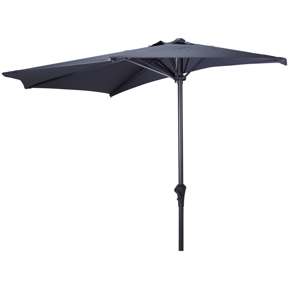Jack Stonehouse Dark Grey Halfround Parasol 2.7m Image 1