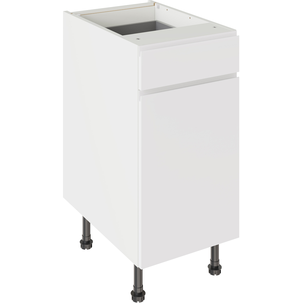 Kitchen Kit J-Pull Matt White Drawerline Base Cabinet 400mm Image 1