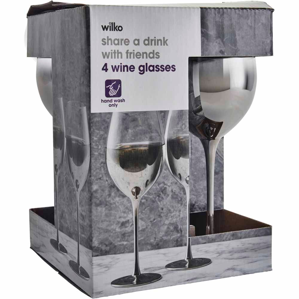 Wilko Silver Ombre Wine Glass 4pk Image 4