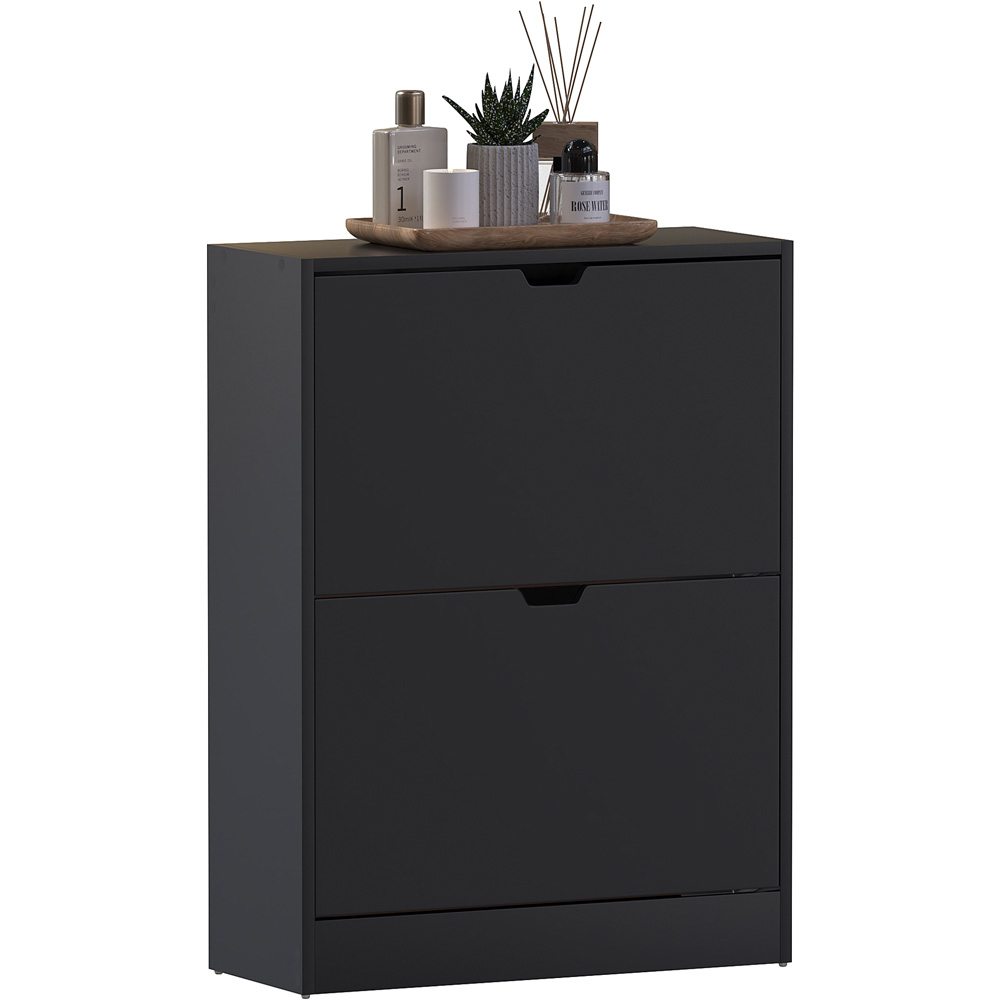 Vida Designs 2 Drawer Black Shoe Cabinet Image 2