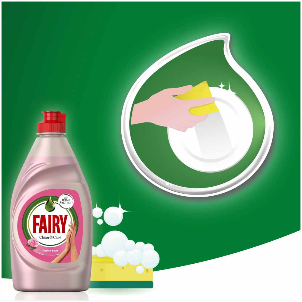 Fairy Clean and Care Rose and Satin Washing Up Liquid 820ml Image 4
